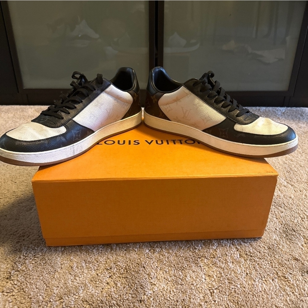 Louis Vuitton Men's Black and White Sneakers
